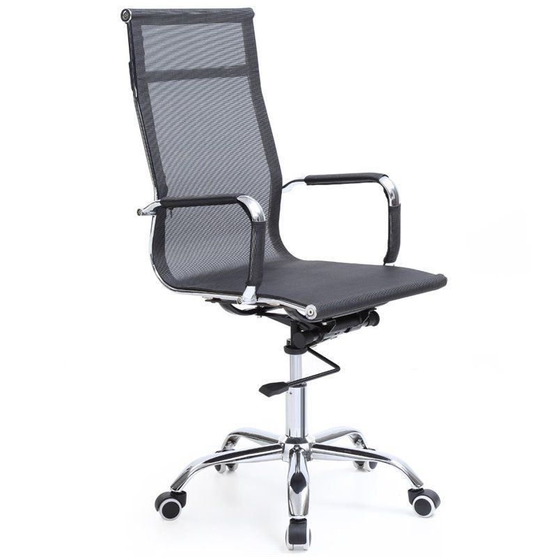 Mesh High Back Adjustable Height Swiveling Executive Chair in Black - Hodedah