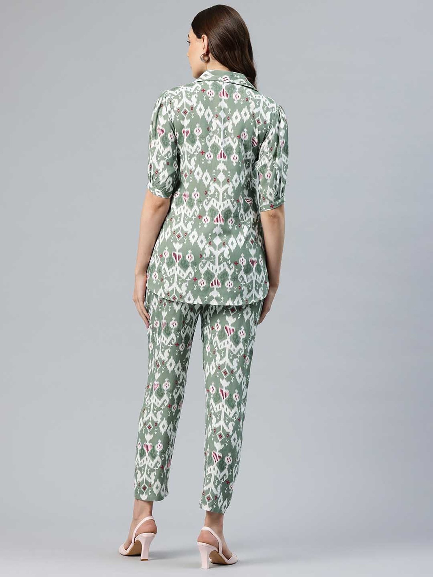 One Femme Light Green Kurta Pant Set