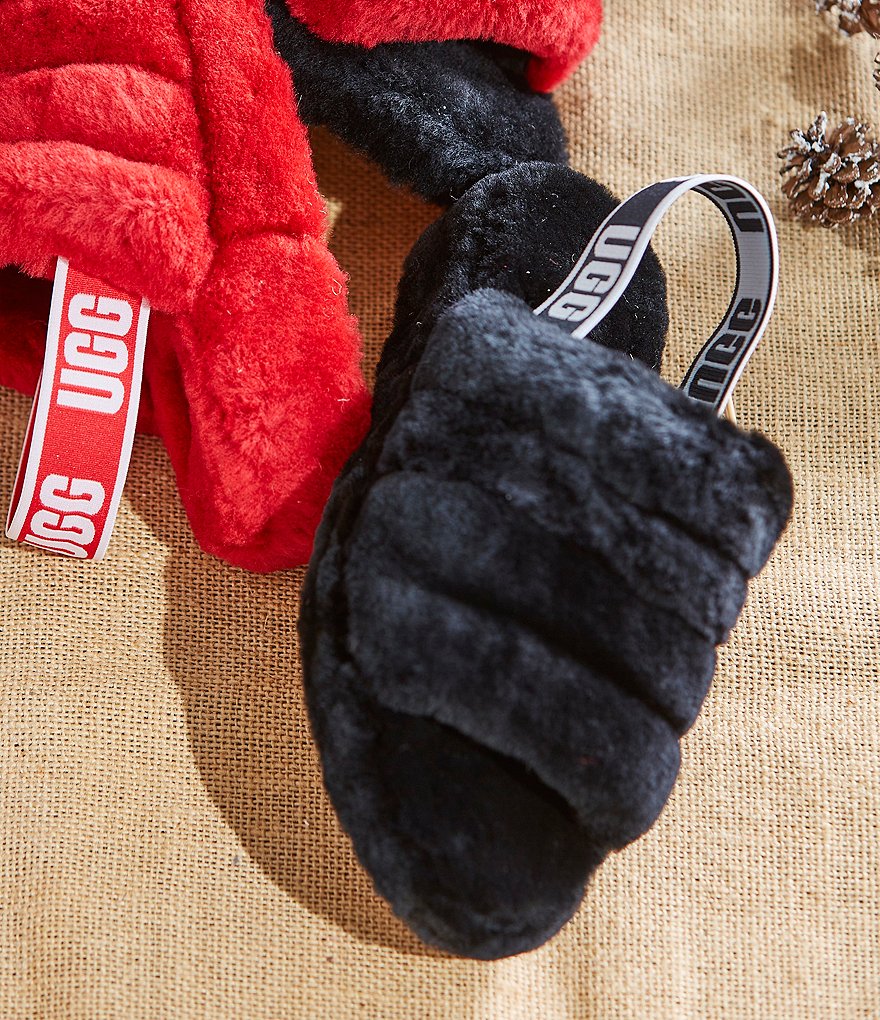 UGG&reg; Logo Fluff Yeah Fur Slides
