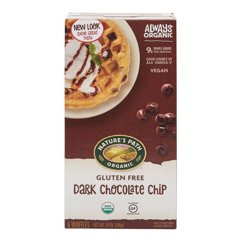 Nature's Path Gluten Free Organic Vegan Dark Chocolate Chip Frozen Waffles - 7.4oz