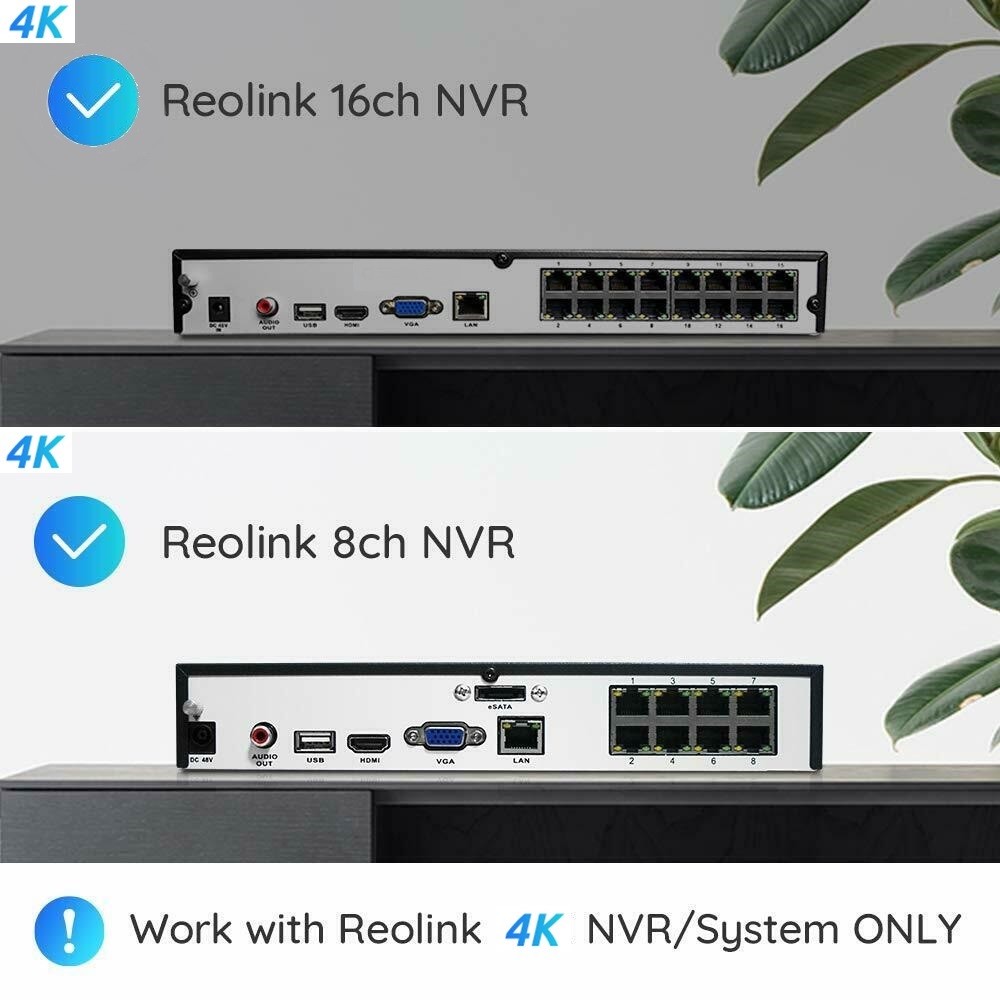 Reolink B800 4K UHD 8MP Add-on PoE IP Camera Outdoor Home Survelliance Only work with Reolink 8MP POE Camera System and 8CH & 16CH 4K NVR