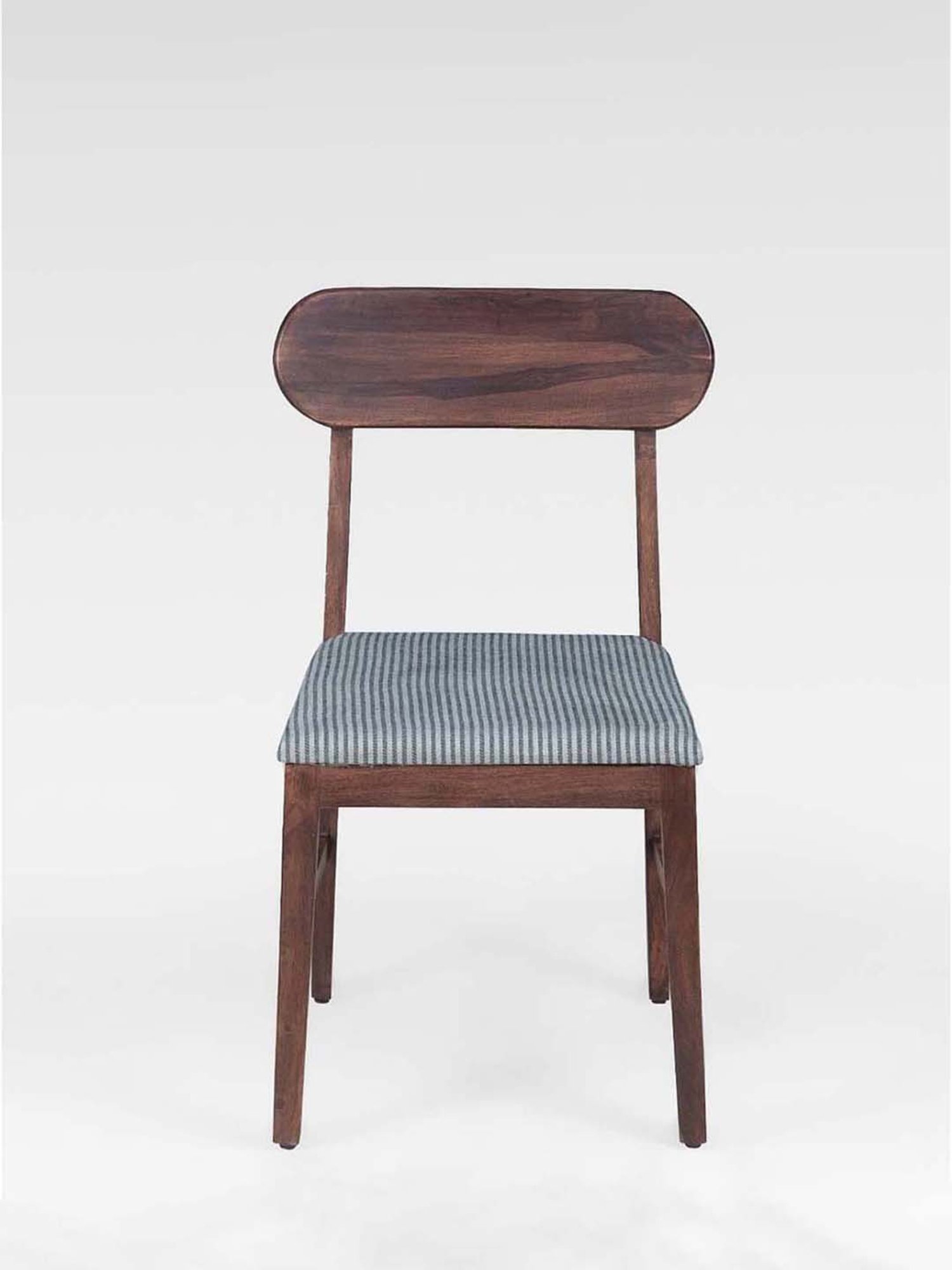 Fabindia Home Home Blue & Brown Sheesham Wood Textured Liniya Semi Dining Chair