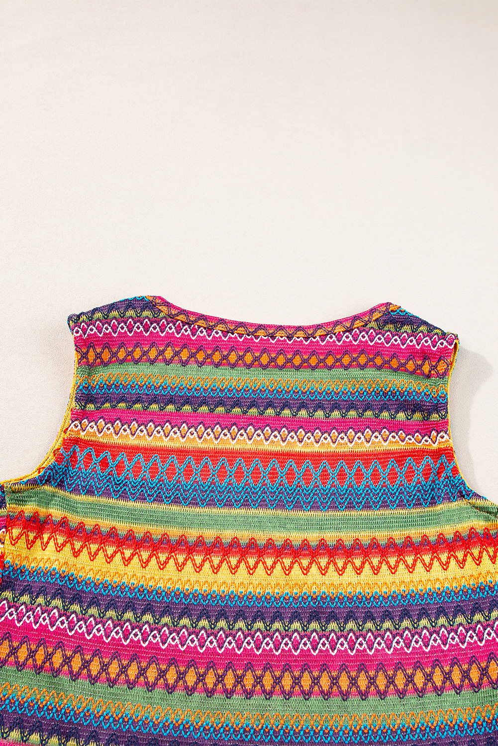 Pink Casual Solid Color Crew Neck Tank Top