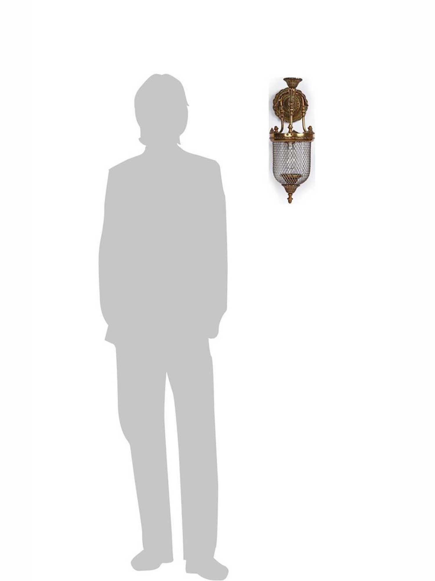 Fos Lighting 'Lattice Jar' Antique Gold & White Brass Wall Sconce Light - Set of 1