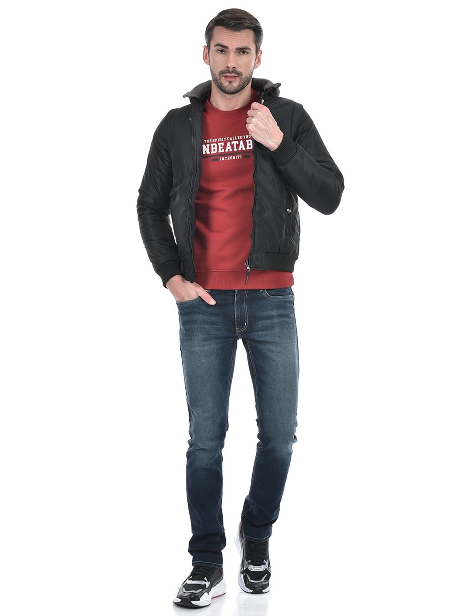 Lawman Pg3 Black Regular Fit Reversible Jacket