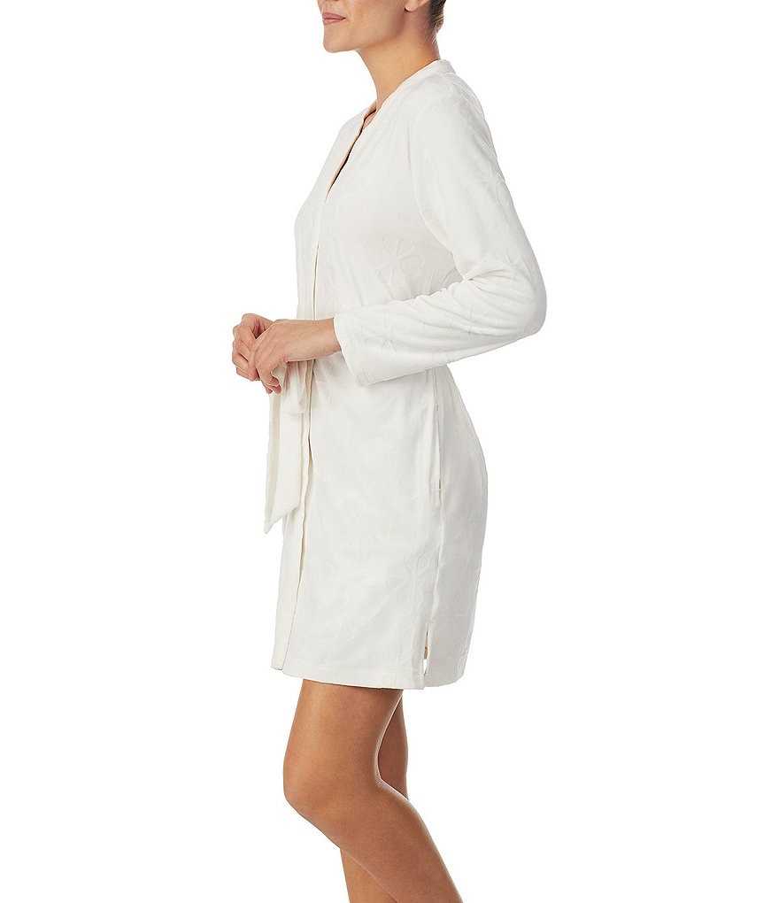 Lauren Ralph Lauren Paisley Print Satin Short Wrap Robe