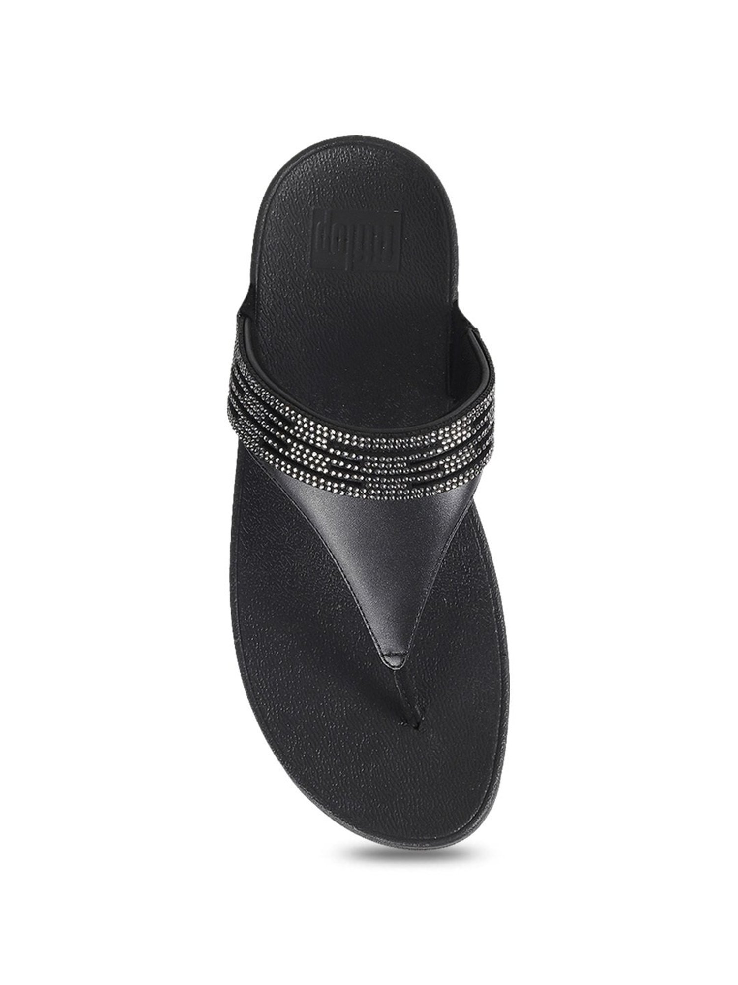 FitFlop Women's Black Thong Wedges