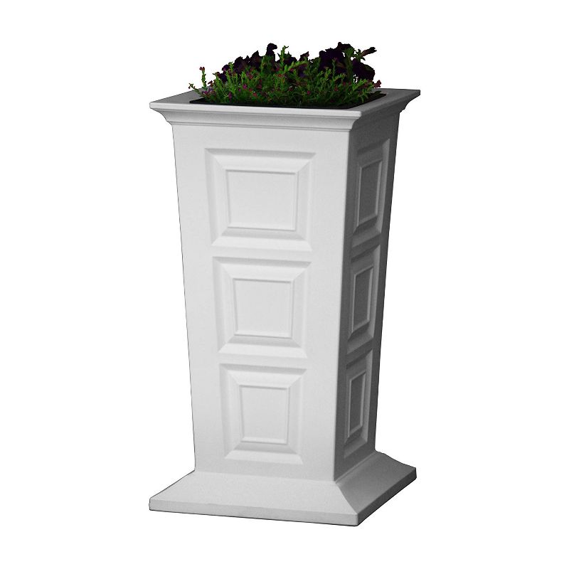 Good Ideas Savannah Outdoor Weatherproof Large Self Watering Colonial Planter, White