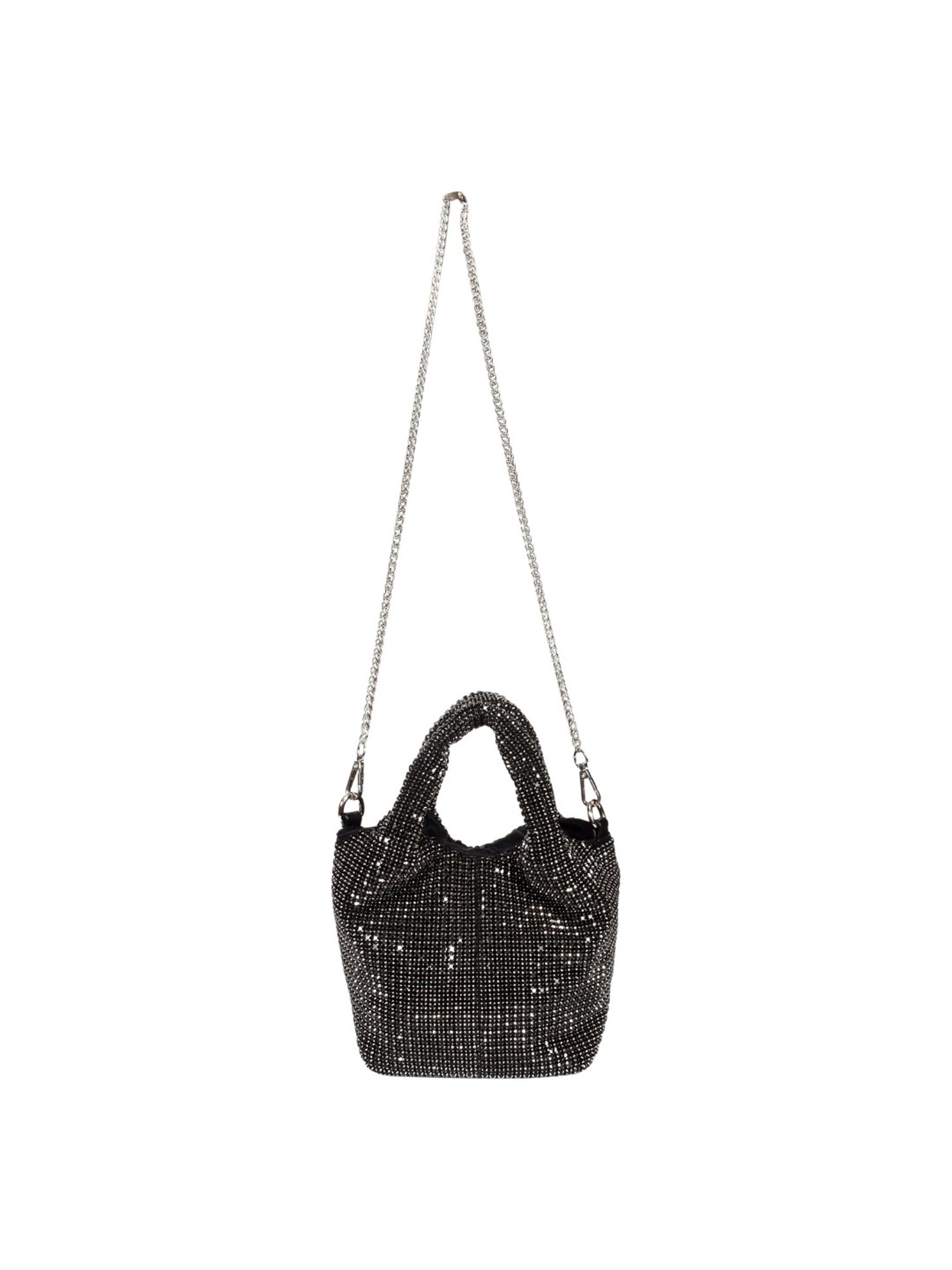SASSORA RIM Black Leather Embellished Medium Handbag