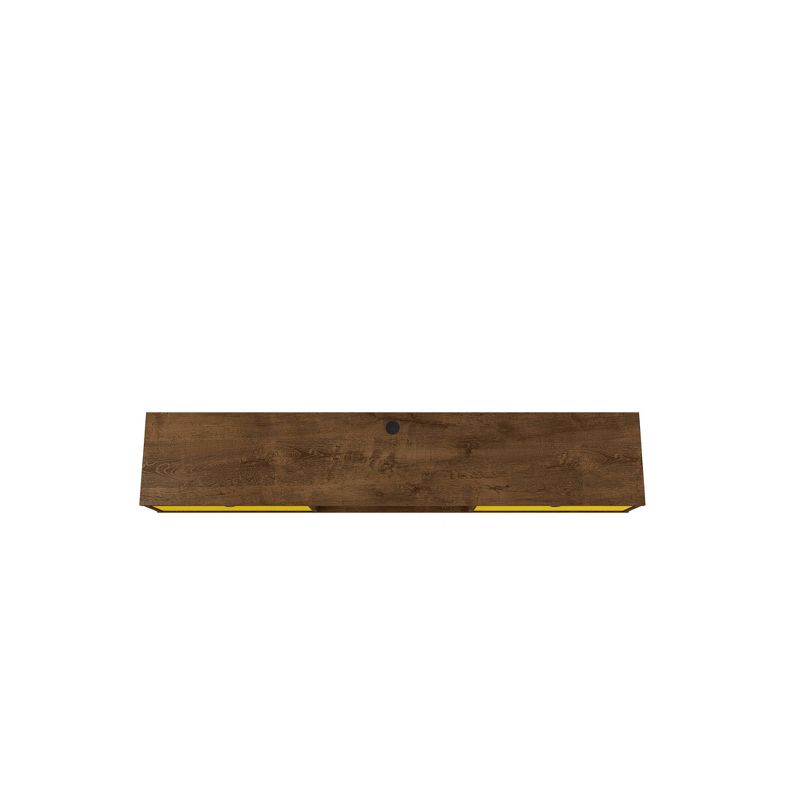 62.99" Liberty Floating Office Desk Rustic Brown/Yellow - Manhattan Comfort