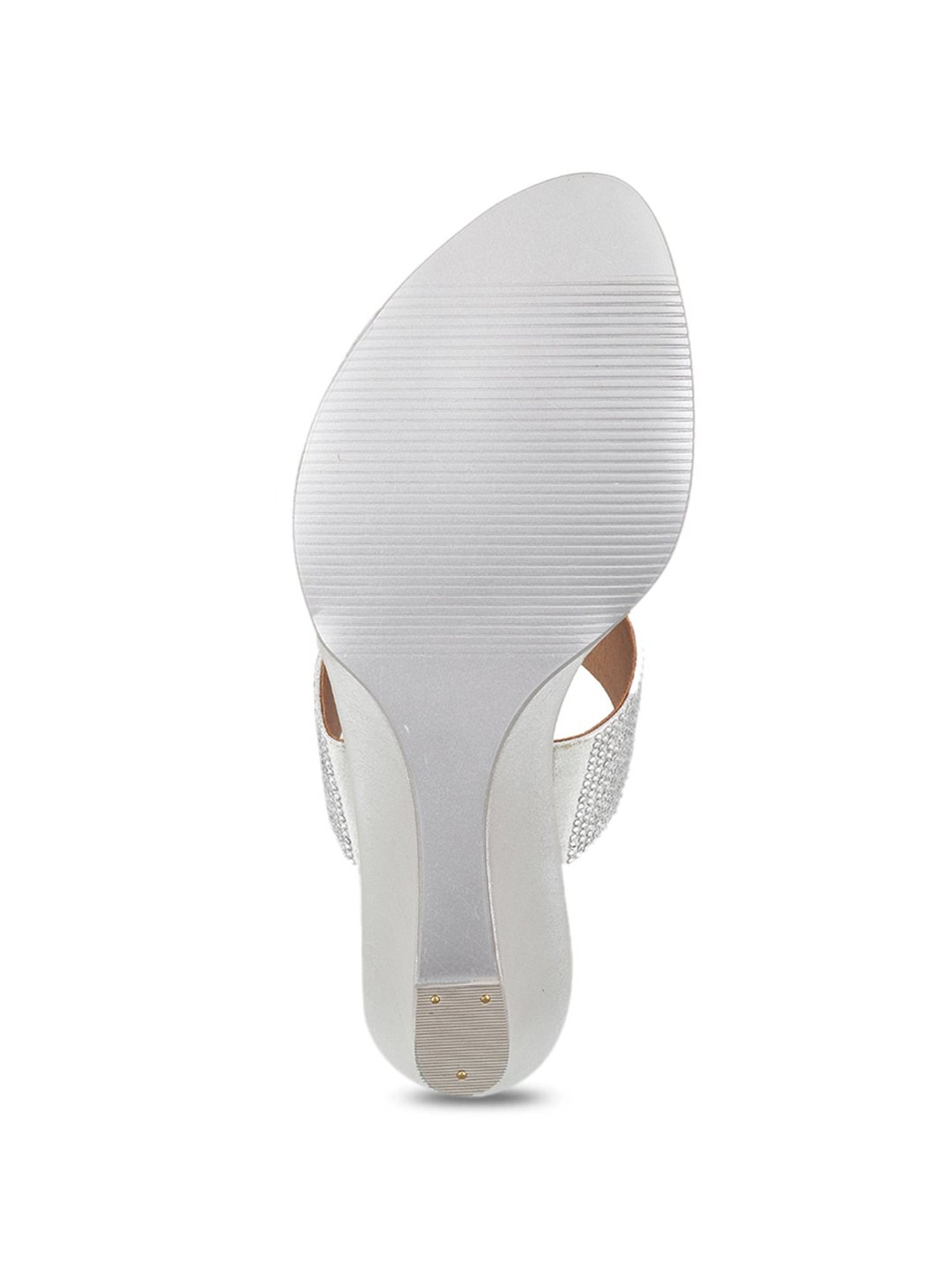 Mochi Women's Silver Toe Ring Wedges