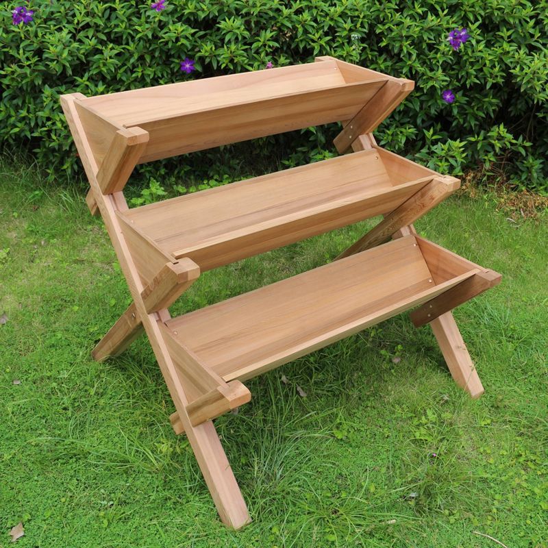 3 Tier Rectangular Planter Brown - Merry Products