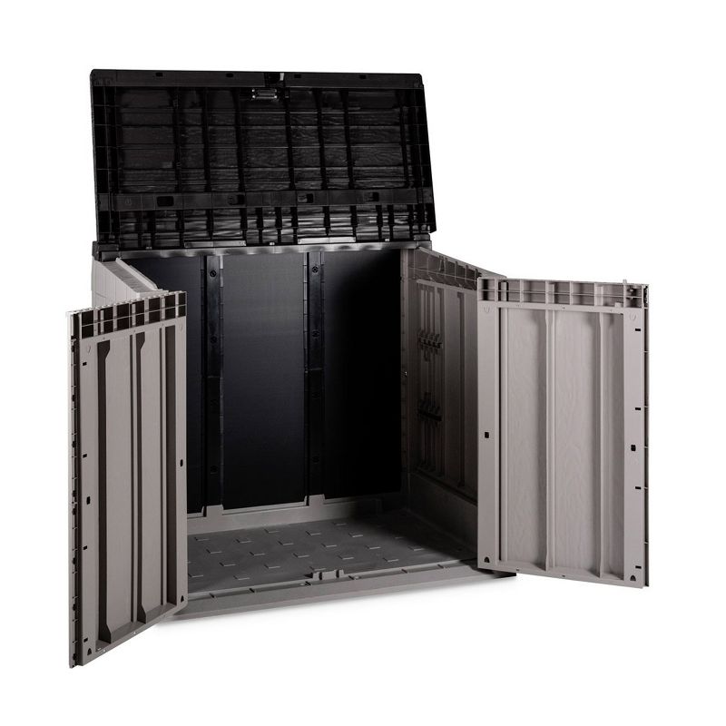 Toomax 76 Cu. Ft. Heavy Duty Weather Resistant Lockable Outdoor Garden Plastic Vertical Storage Shed Cabinet