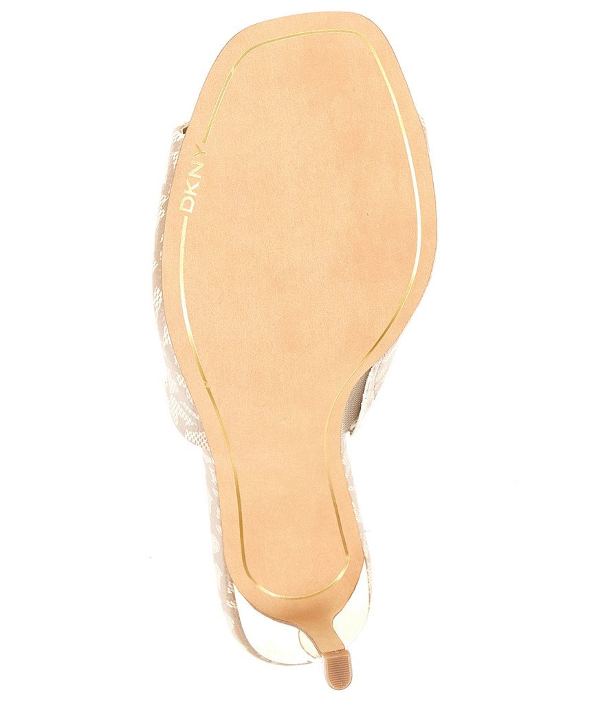 DKNY Bronx Signature Logo Print Square Toe Dress Mules