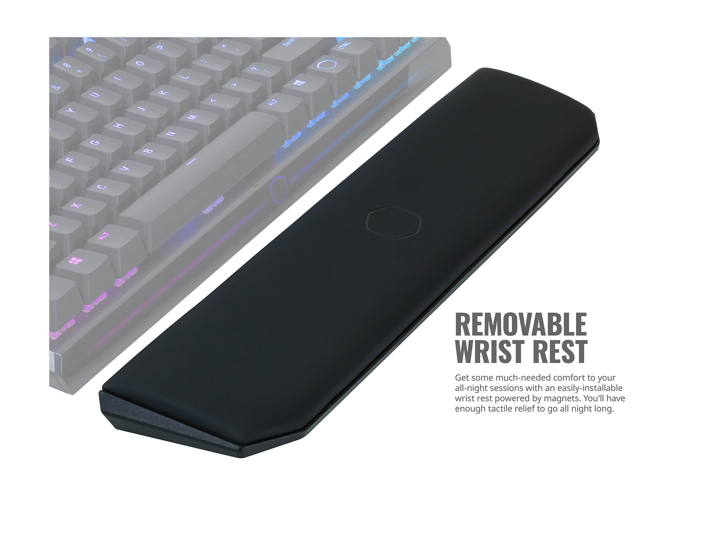 MasterKeys MK750 Mechanical Gaming Keyboard with Cherry MX Blue, RGB Per-Key lighting, and Removable Wrist Rest by Cooler Master