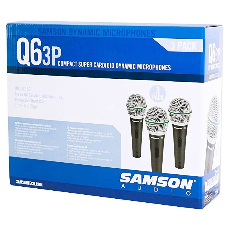 Q6 Dynamic Supercardioid Handheld Mic 3pack + Tripod Base Mic stand + Mic Cable + Strapeez