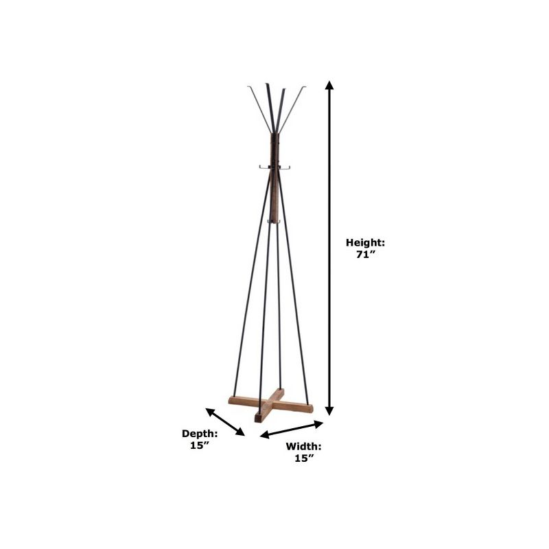 Noma Wood & Metal 8 Hook Standing Coat Rack Brown/Black - Summerland Home
