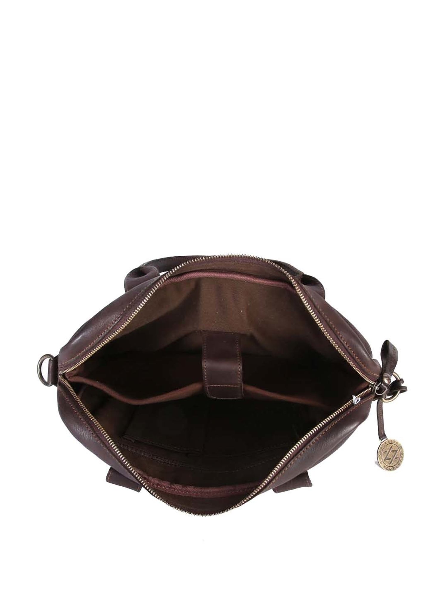 KOMPANERO Brown Leather Medium Messenger Bag