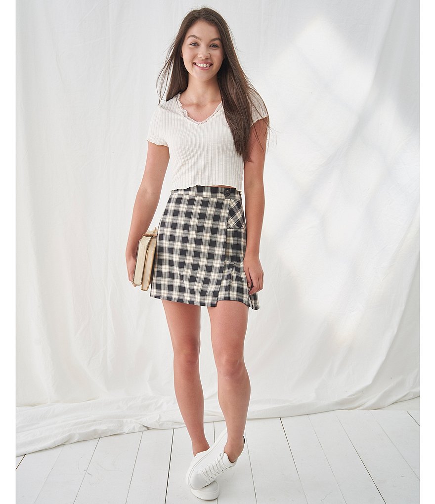 Jolt Plaid Wrap Skirt
