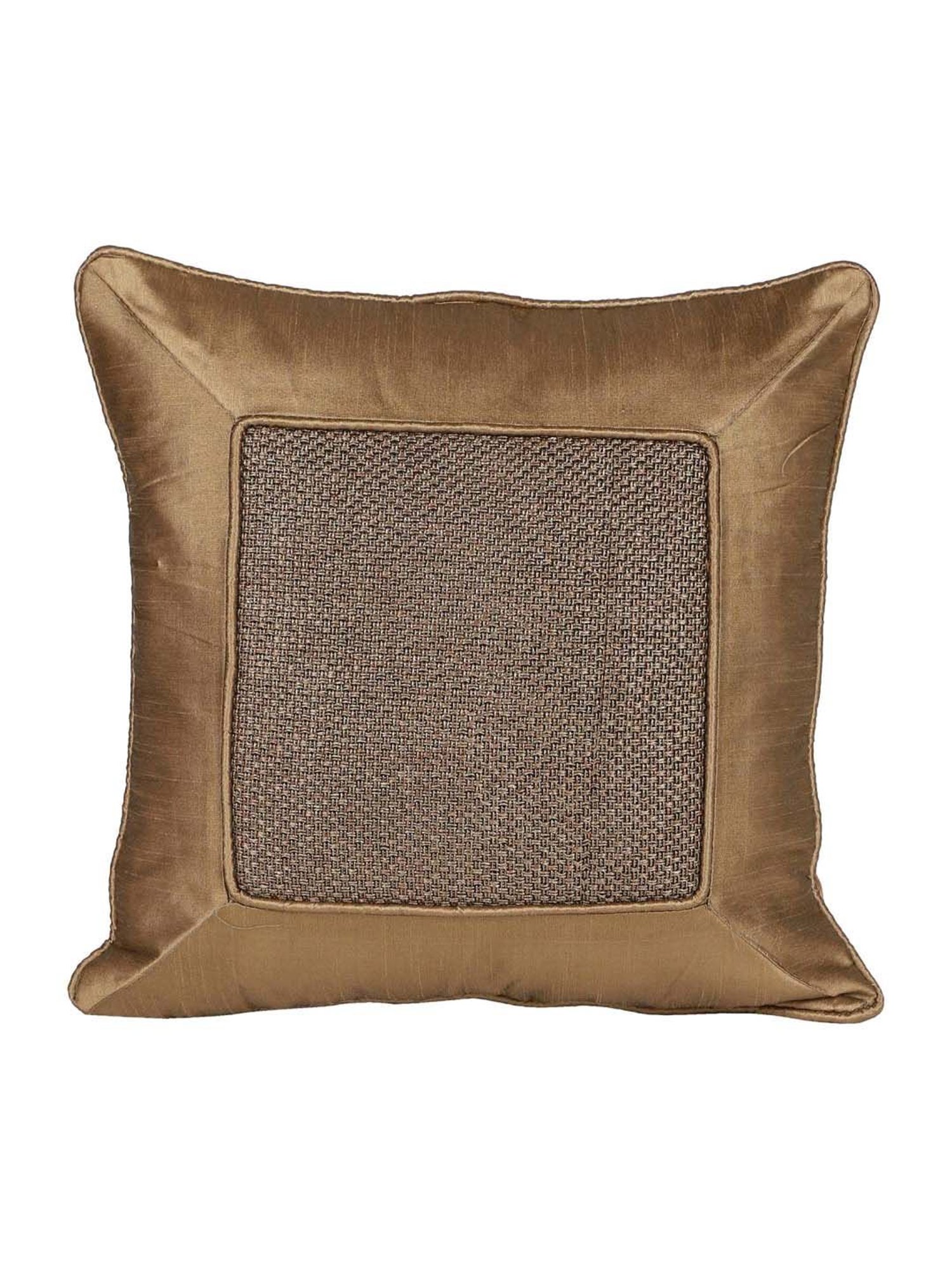 MFD HOME Furnishing Brown Jute Cushion Cover - Set of 5