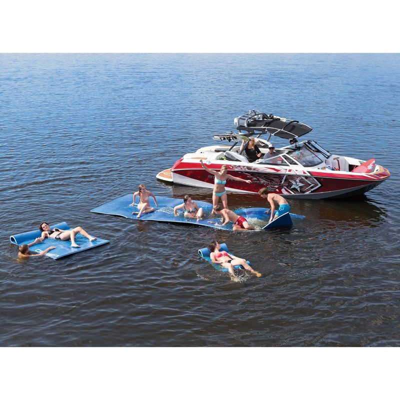 OBrien Foam Water Hammock 78 x 24 In. Pool or Lake Floating Lounge Pad Mat, Blue