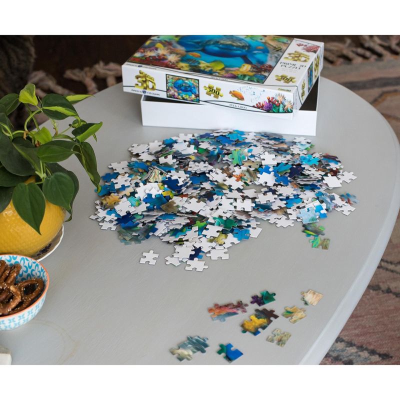 The Zoofy Group LLC Peek-A Boo Shark in the Deep Blue Sea Super 3D 500 Piece Jigsaw Puzzle