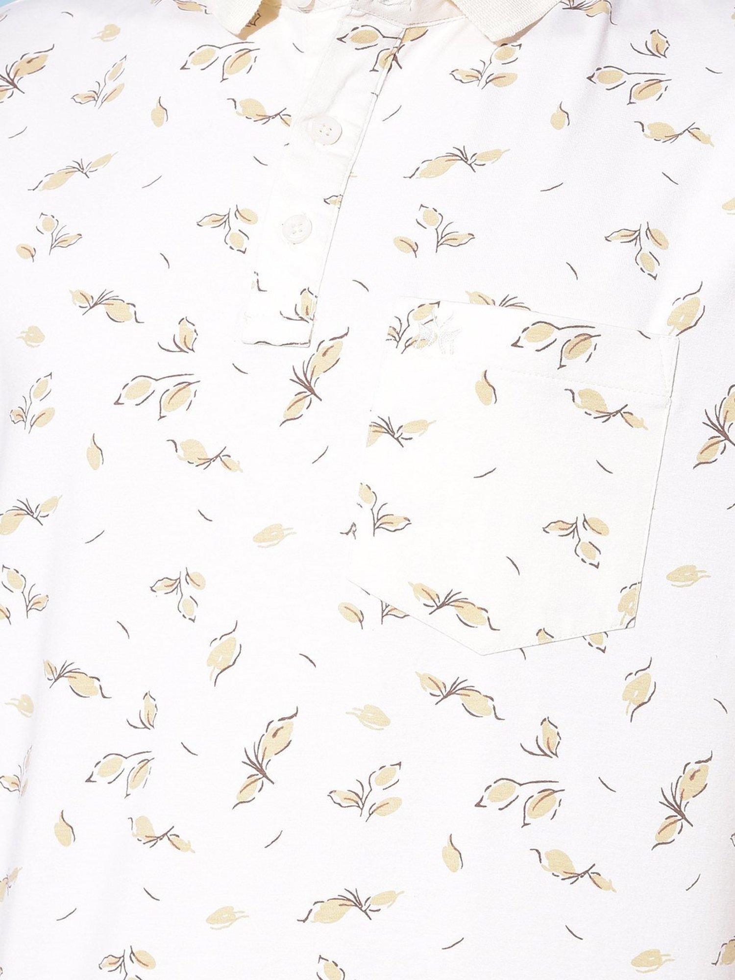 Crimsoune Club Beige Cotton Slim Fit Printed Polo T-Shirt