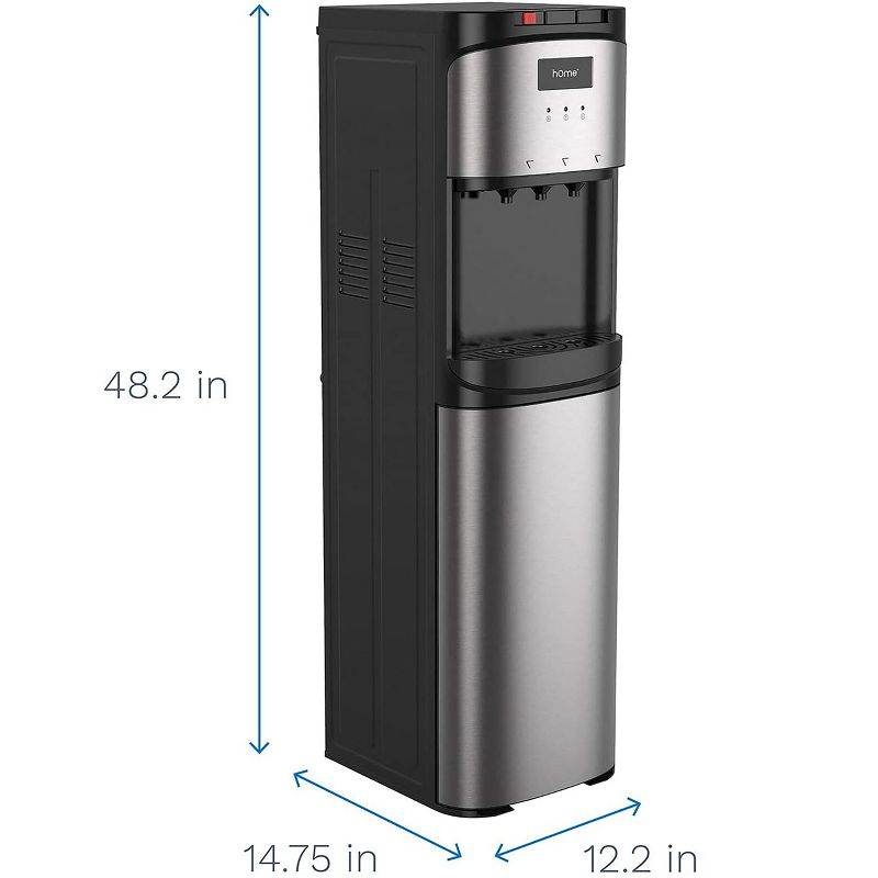 Home Labs Bottom Loading Water Dispenser in Silver and Black