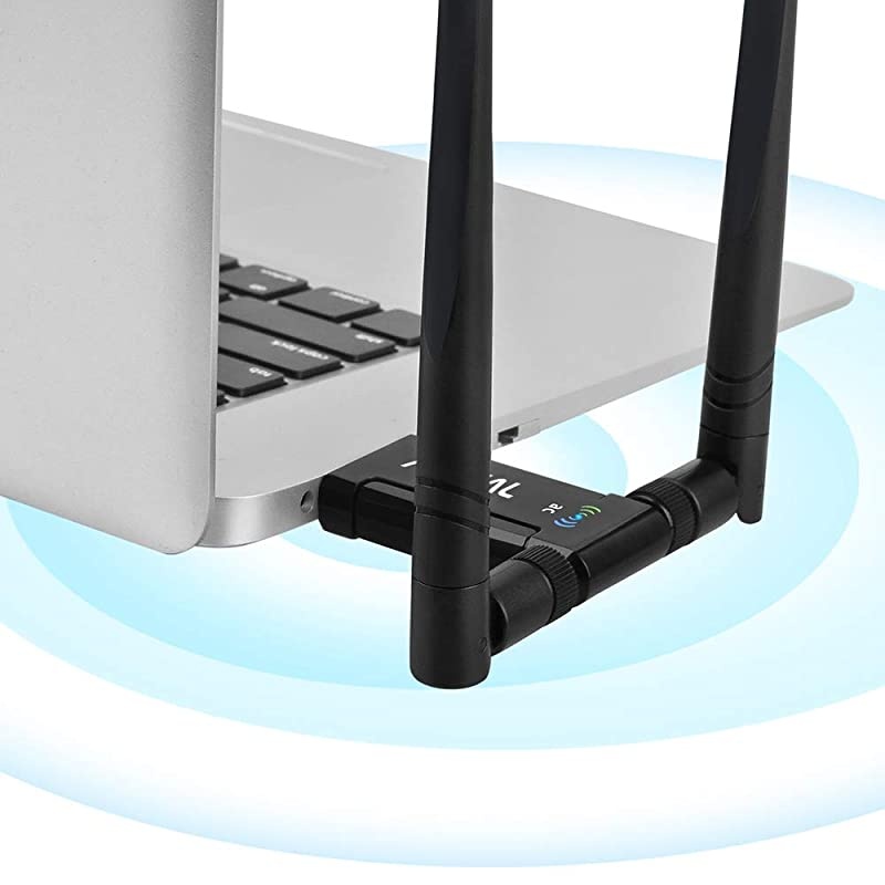 Wireless USB WiFi Adapter,  1200Mbps WiFi Dongle With USB3.0 Stand Base Dual Band High Gain Dual 5dBi Antennas Network LAN Card Dongle WiFi USB 3.0 for Desktop Laptop,Supports Windows 10/8/7/XP