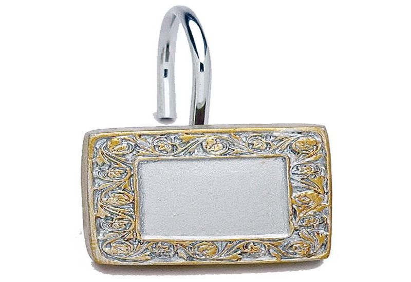 Carnation Home Fashions "Lakewood" Resin Shower Curtain Hooks Set of 12 - Silver