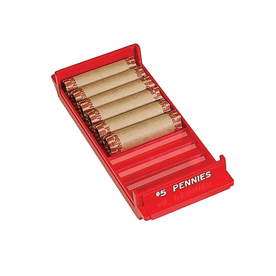 MMF Industries 212080107 Porta-Count System Rolled Coin Plastic Storage Tray, Red