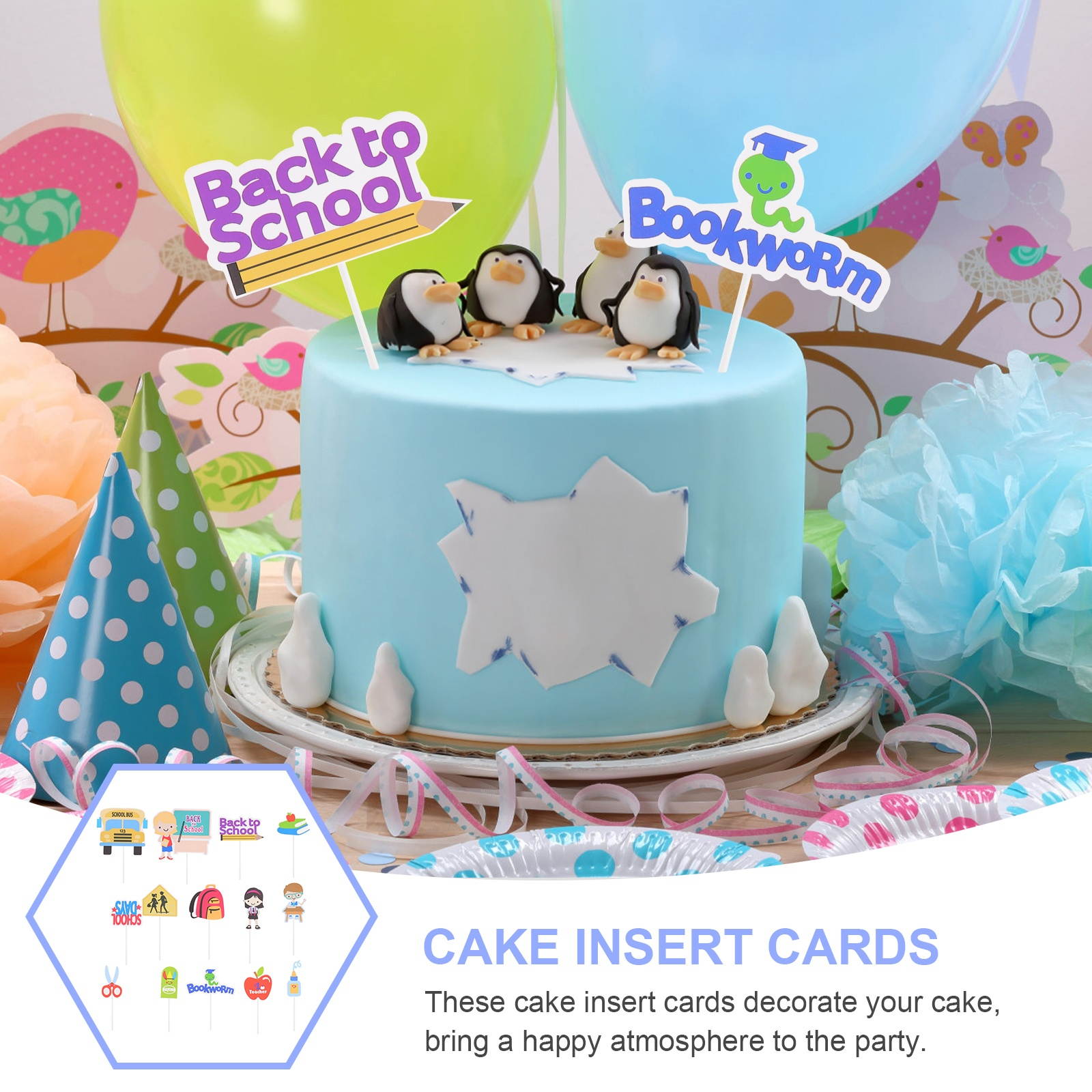 14PCS Durable Portable Practical Creative Cupcake Topper Cupcake Decor Cake Picks for DIY Decor