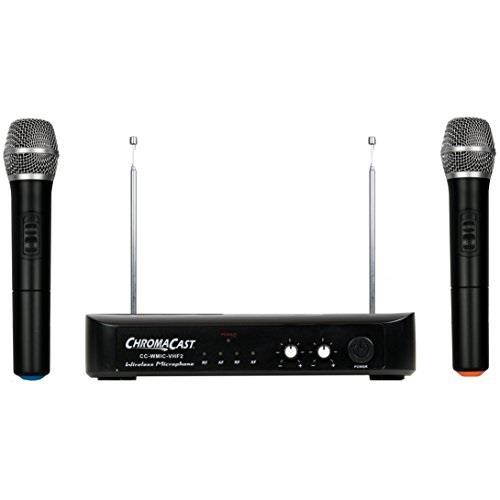 chromacast value series vhf wireless microphone system with 2 wireless microphones