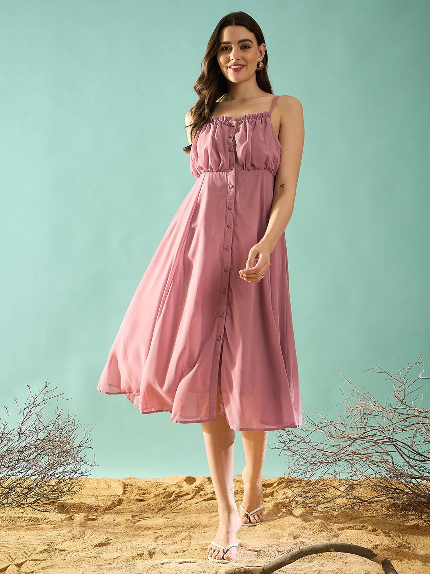 PANIT Pink Ethnic Dress