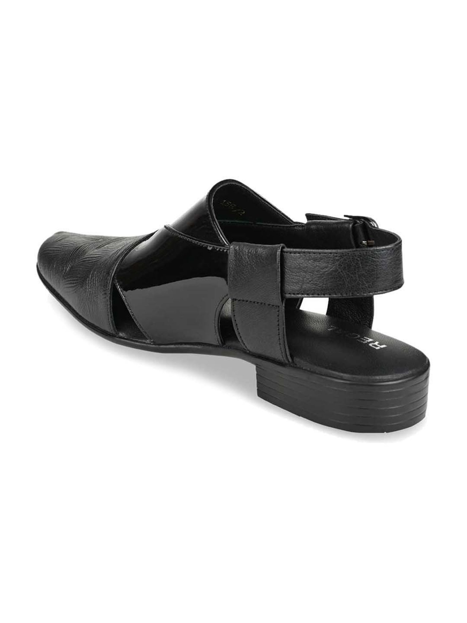 Regal Men's Black Back Strap Sandals