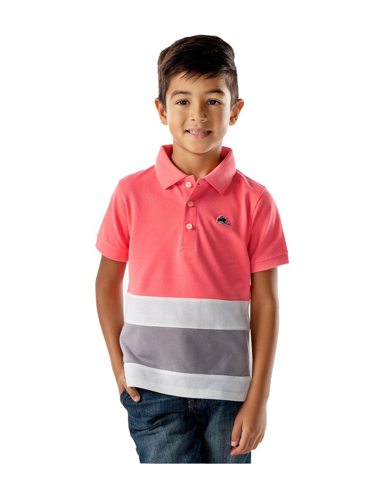 Pantaloons Junior Multicolor Cotton Striped Polo T-Shirt