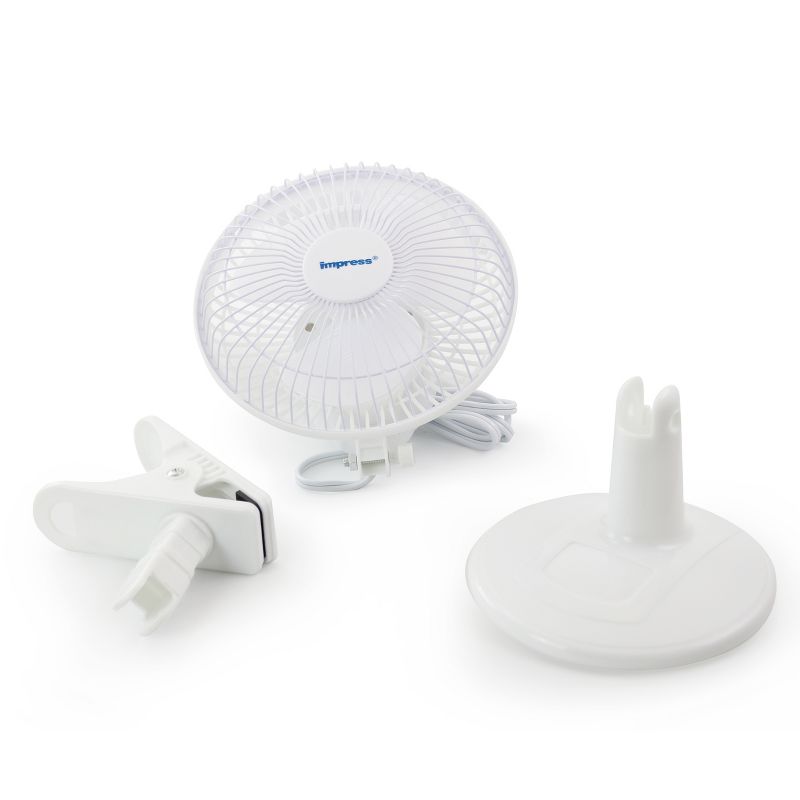 Impress 6-inch Dual Purpose Fan in White