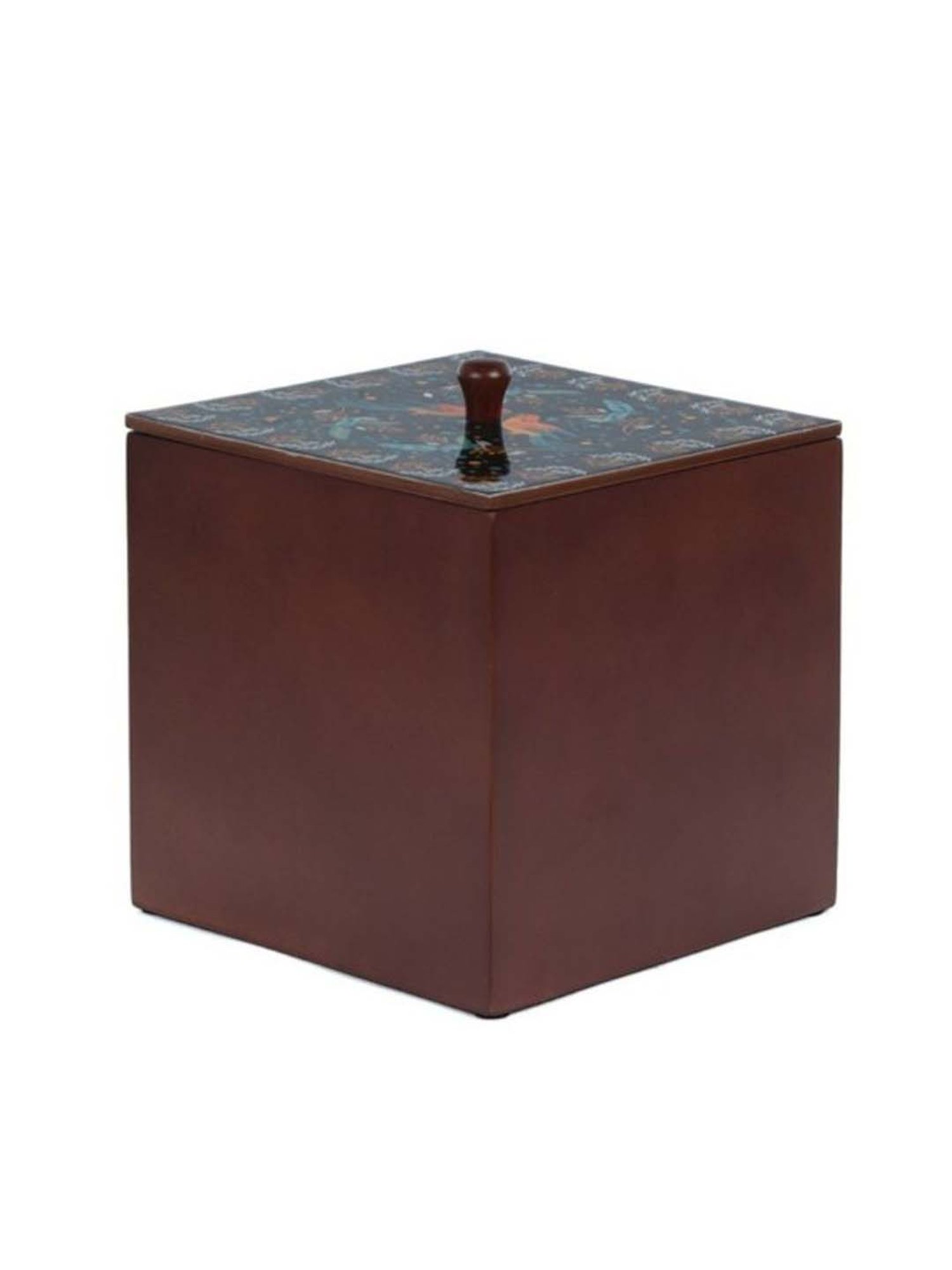 Crayton MDF Bird Design Storage Box with Cap - Set of 1