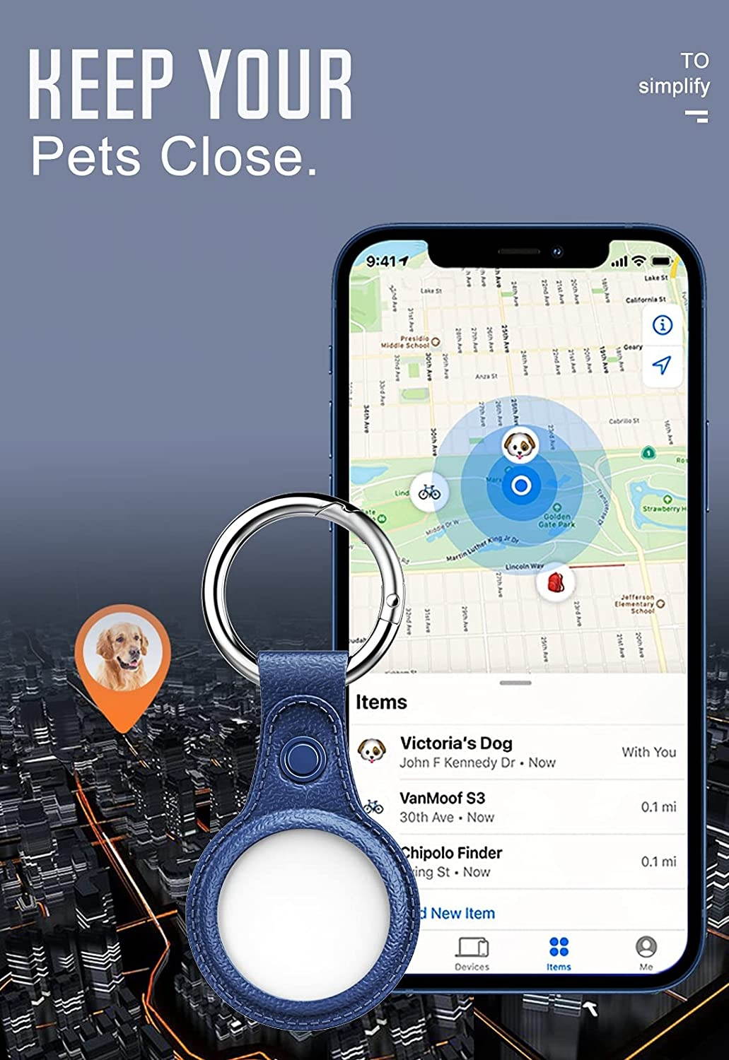 MoKo Key Ring Case for AirTag Finder 2021, 2-Pack Anti-Lost Air Tag Case with Keychain, Leather Pattern TPU Cover for AirTag Tracker Holder for Pets, Keys, Backpacks Indigo & Midnight Green