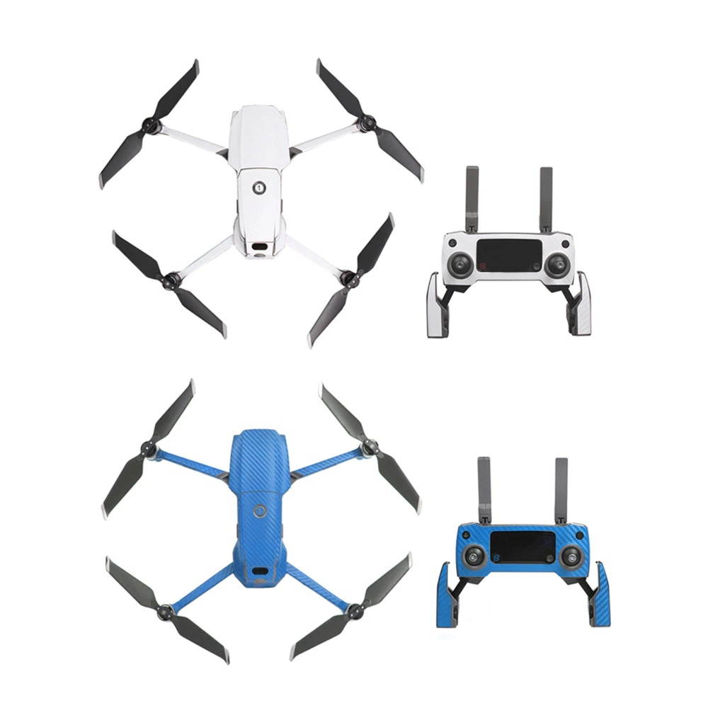 MASiKEN 3D Carbon Fiber Waterproof Fiber Decal Skin Sticker Full Set for DJI Mavic 2 Pro & Zoom Drone Body Protection Cover