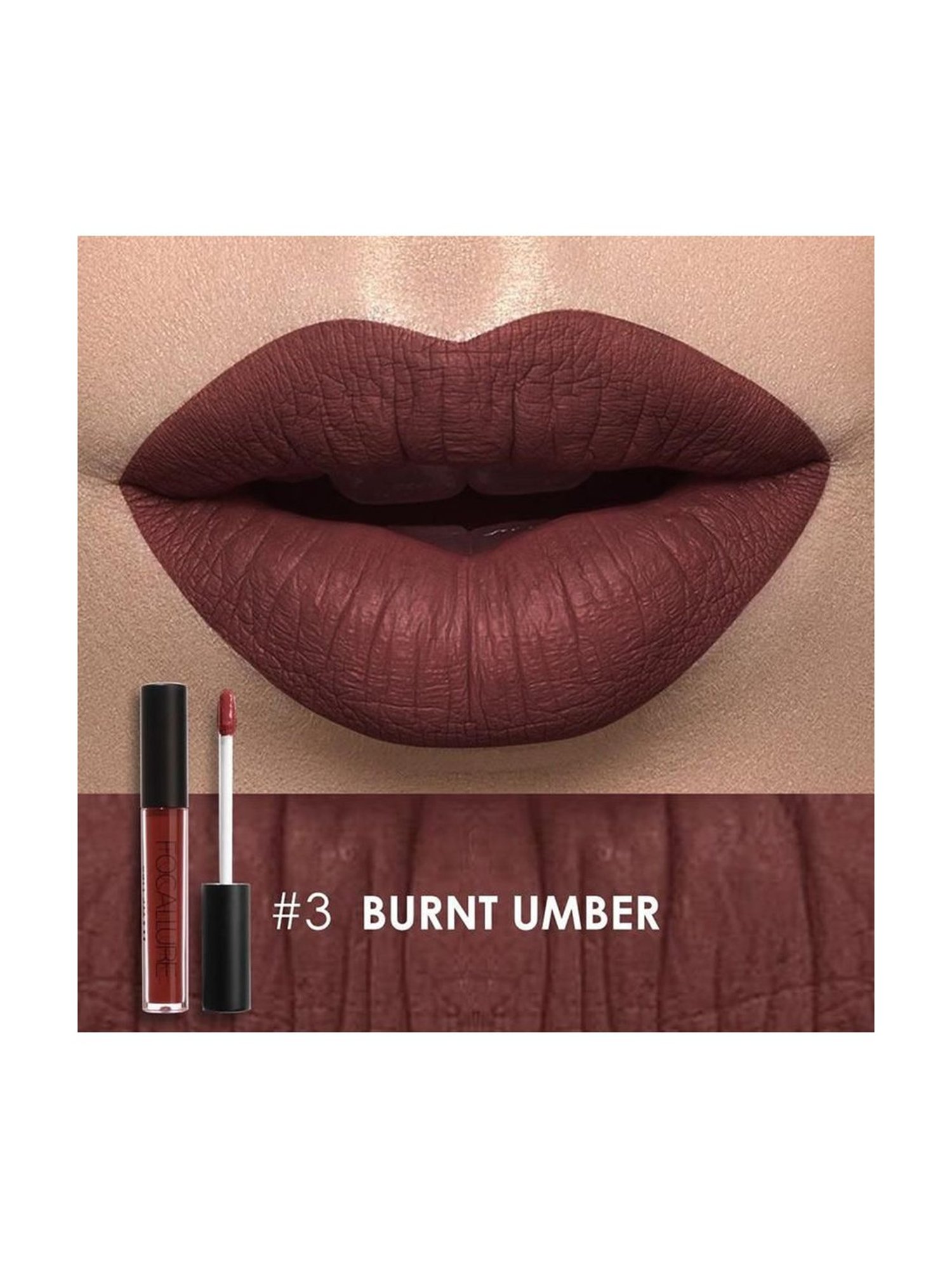 FOCALLURE Matte Liquid Lipstick Burnt Umber - 6 gm