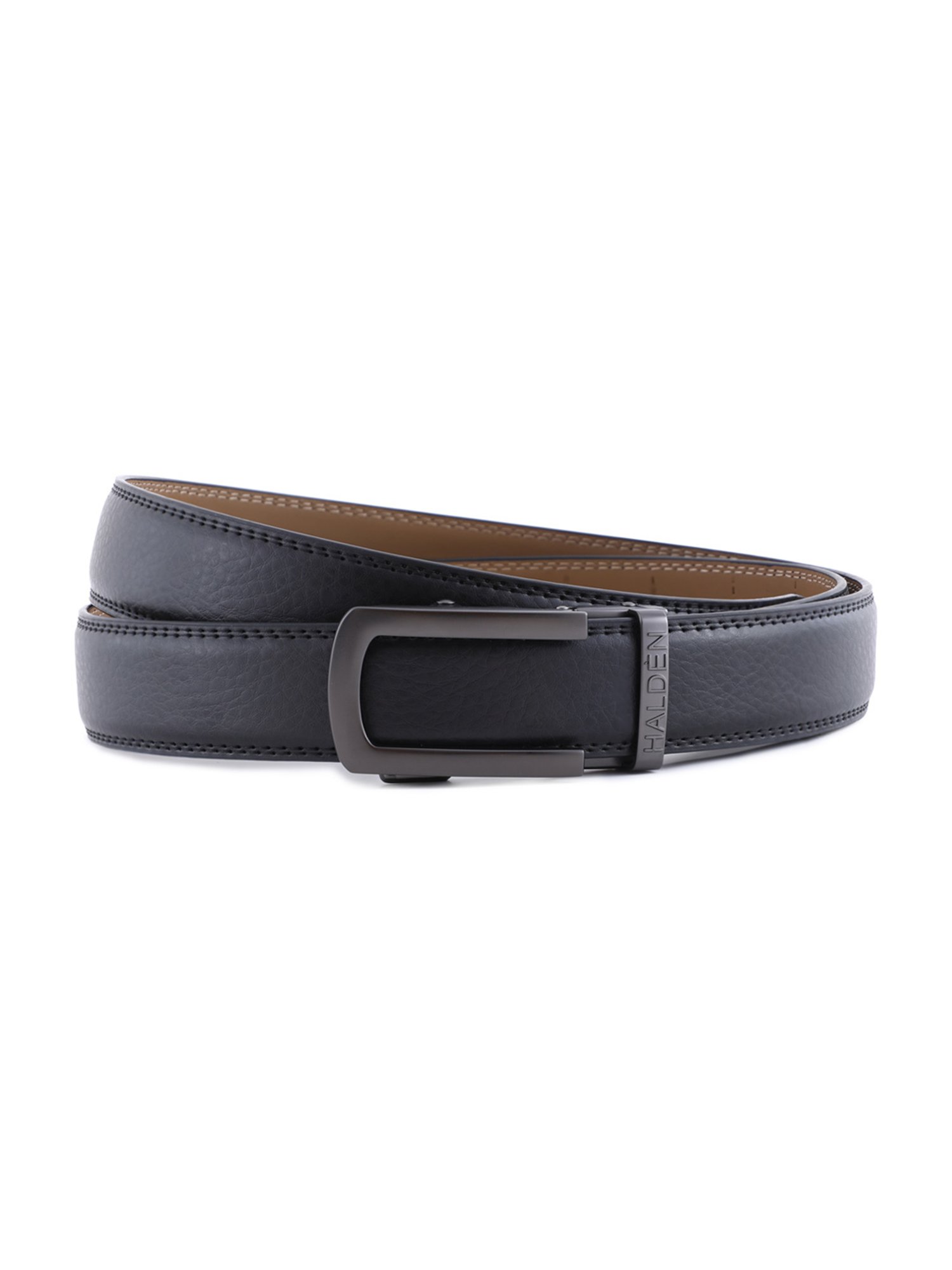 Halden Black Falcon Formal Belt With Classic Black Matt Buckle
