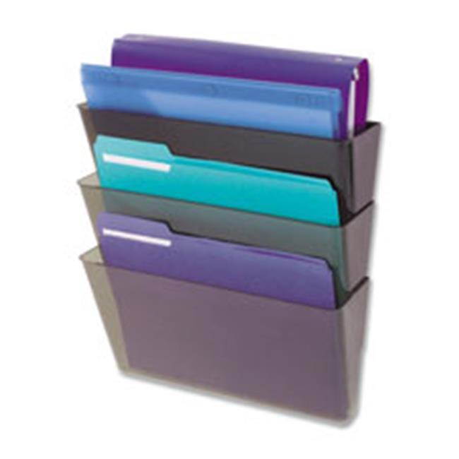 Deflecto Wall Files w/ Hardware Ltr 3-Pocket 13"x4"x7" Smoke 83602