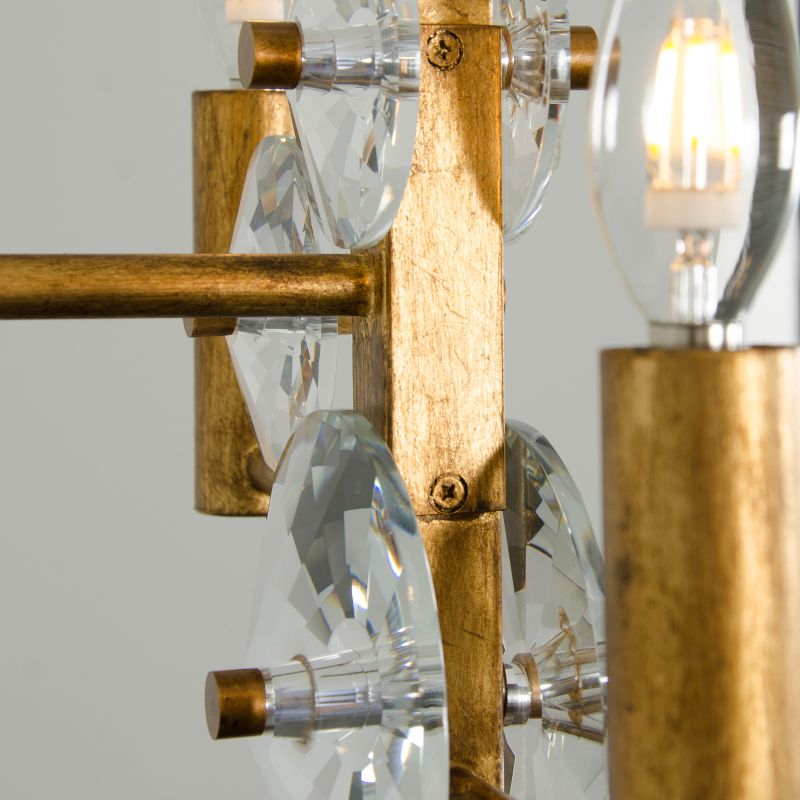 31" Engeared 4 Light Chandelier Antiqued Gold Leaf - Varaluz