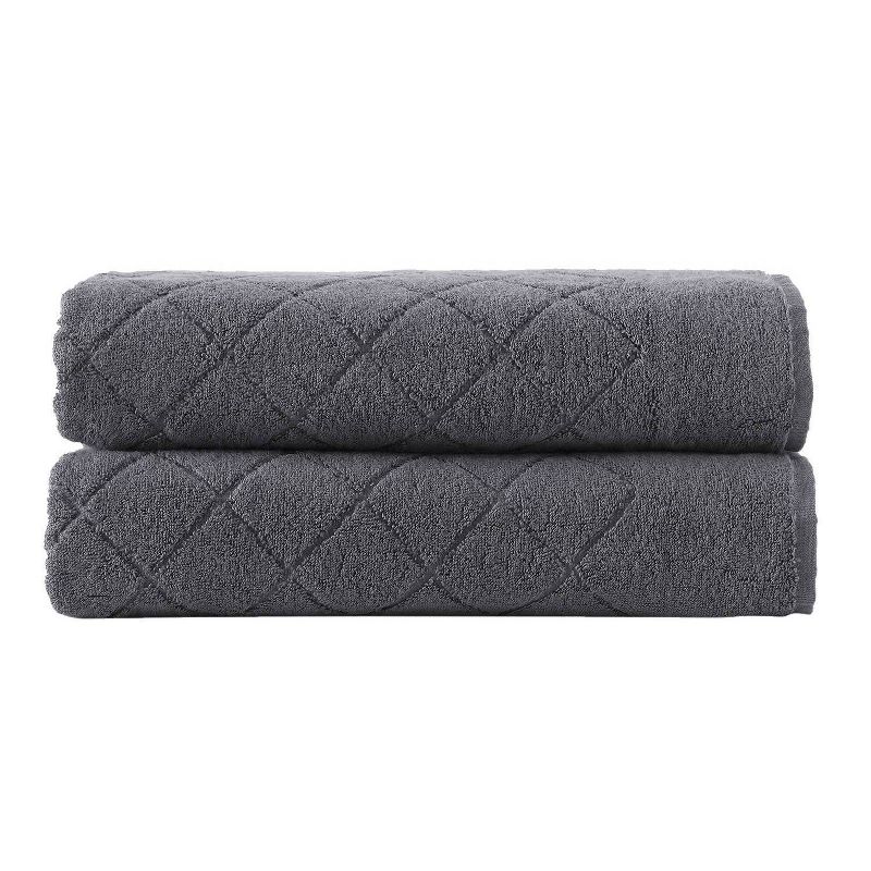 2pc Gracious Turkish Cotton Bath Towel Set Blue - Enchante Home