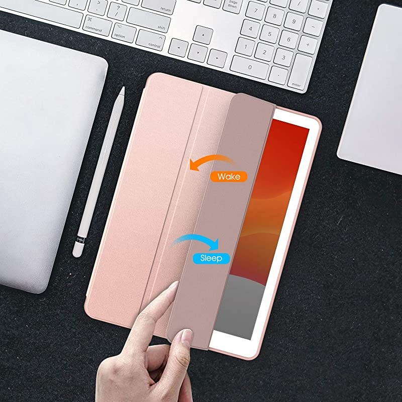 iPad 7th Generation Case New iPad Case 102 Case 2019 with Pencil Holder Lightweight Smart Cover with Soft TPU Back Auto SleepWake for iPad 7th Gen 2019 Gold