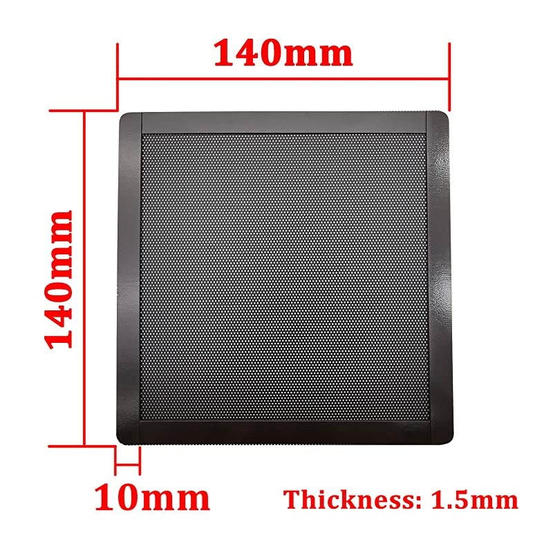 PC Computer Case Fan Magnetic Frame Dust Filter Screen Dustproof Case Cover, Ultra Fine PVC Mesh, Black Color - 4 Pack