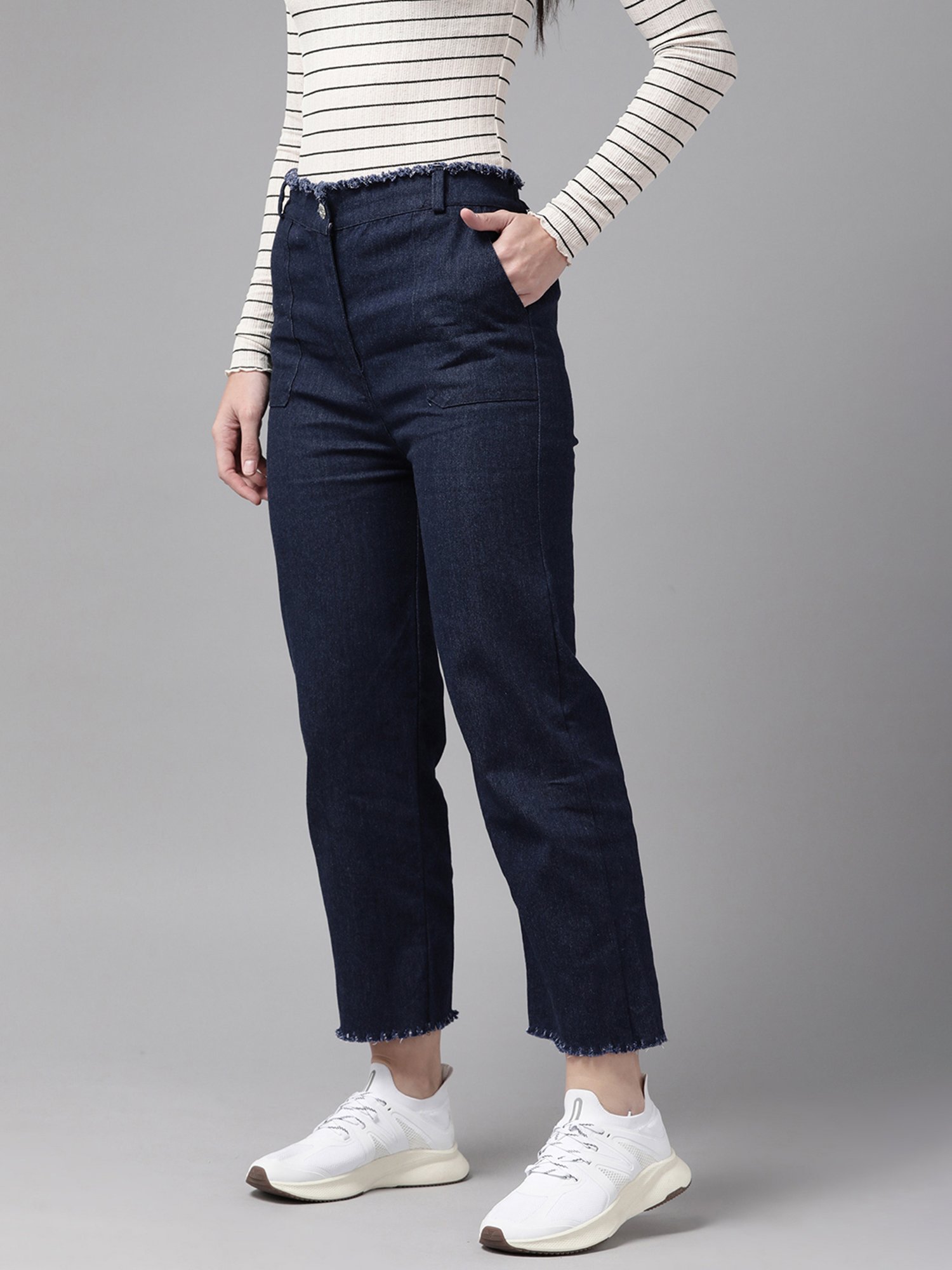 Aarika Navy High Rise Jeans