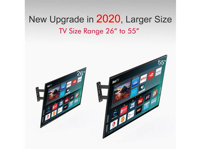 26-55" Adjustable Wall Mount Bracket Rotatable with Spirit Level Load 30kg / Maximum Vesa400 * 400 / Up and Down Adjustable - 5 ~ + 15 &deg; with Rotation 180 &deg;,TM13