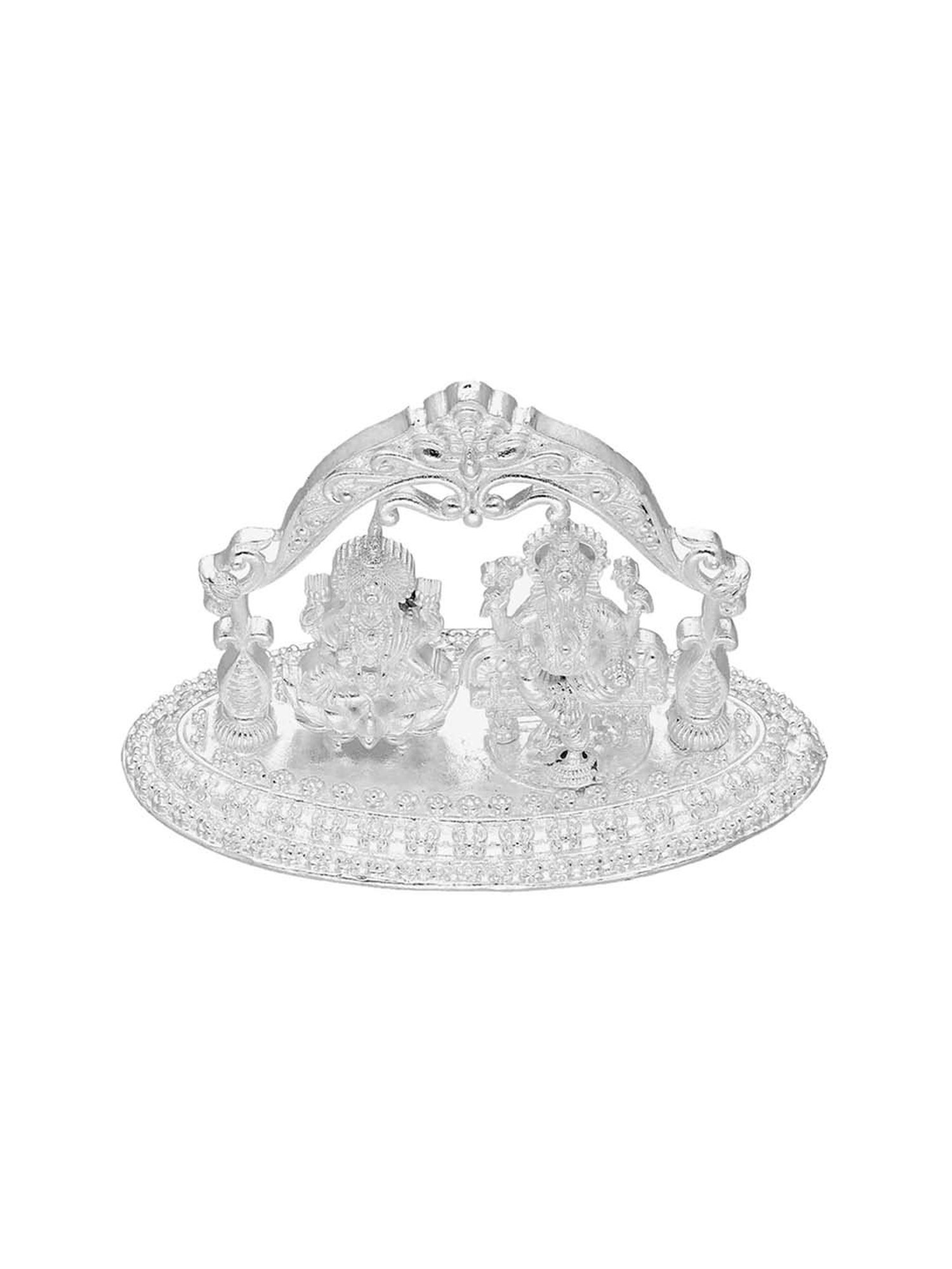 Sri Jagdamba Pearls Laxmi Ganesha 0.8 Silver Divine Idol